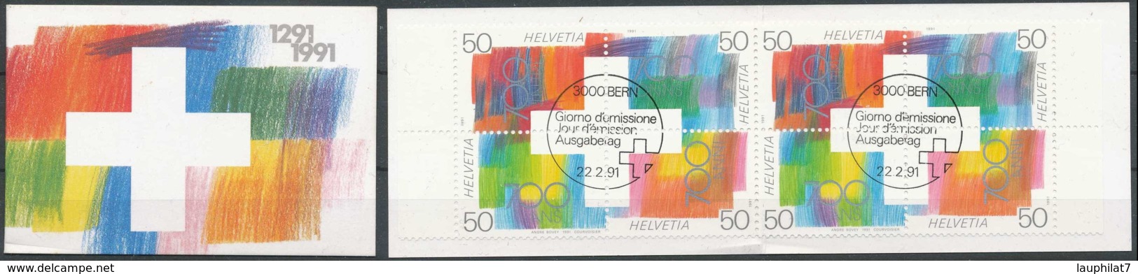 [807798]Suisse 1991, 700 Ans D'art Et Culture, Le Carnet Avec Obl 1er Jour (4 CHF), Avec Sa Pochette - FDC