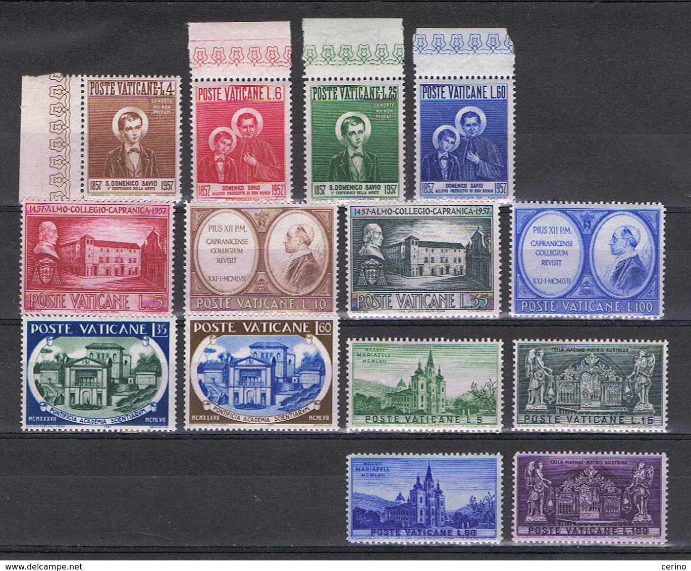 VATICANO:  1957  ANNATA  CPL. -  14  VAL. N. -  SASS. 219/32 - Annate Complete