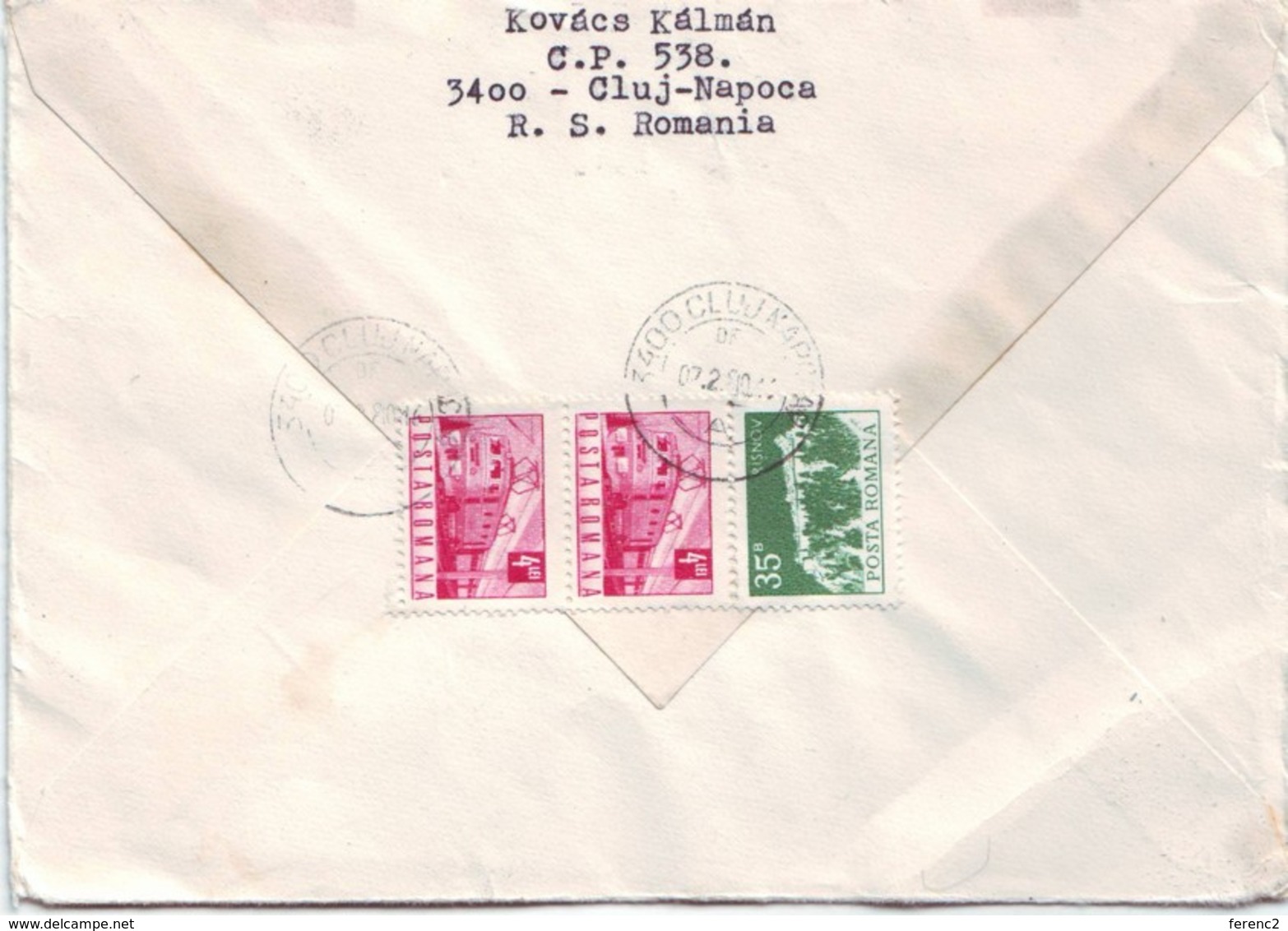 1990 Romania  Registered - Lettres & Documents