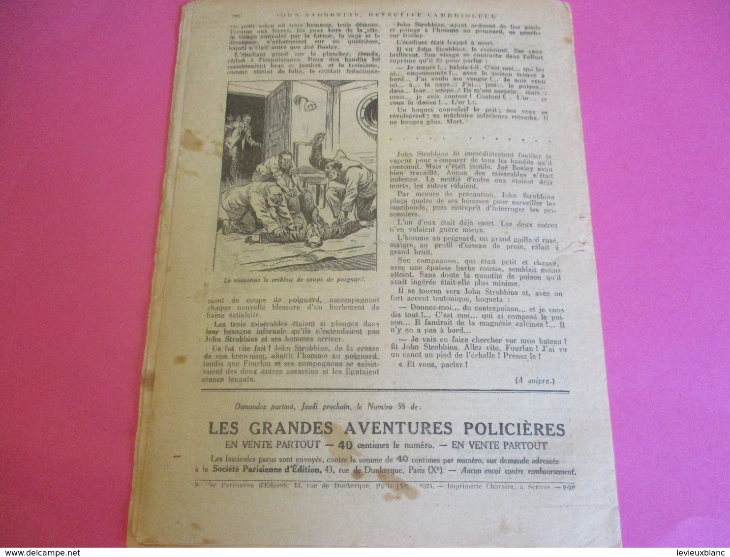 Hebdo Jeunesse/Les Grdes Aventures Policiéres/John Strobbins,détective cambrioleur/Imp Charaire Sceaux/1930  BD123