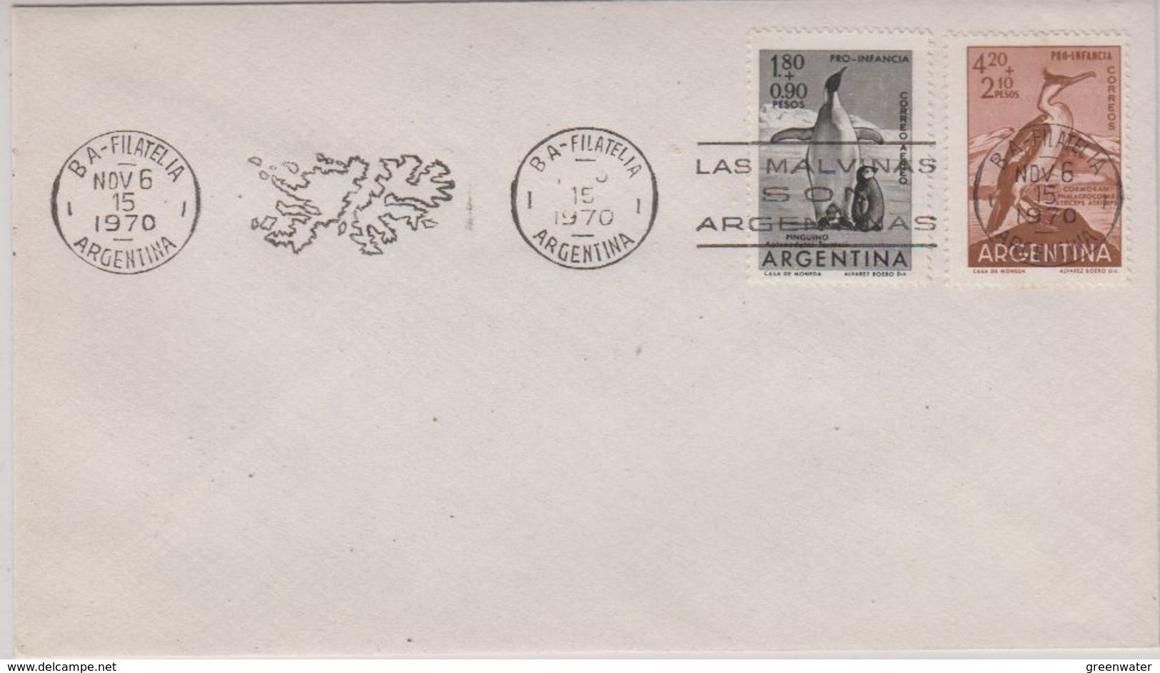 Argentina 1970 Ca "Las Malvinas Son Argentinas" Ca 6 Nov 1970 Cover (42416) - Brieven En Documenten