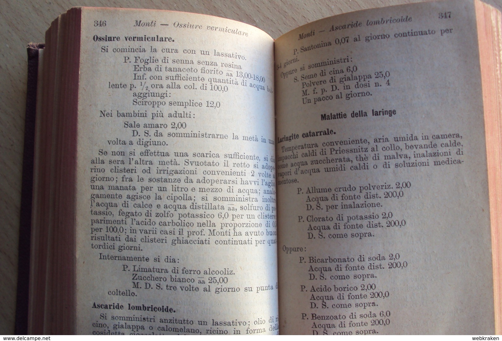 ITALIA RICETTARIO TASCABILE CENNI E FORMULE TERAPEUTICHE TORINO 1888 ERMANNO LOESCHER ROMA FIRENZE MEDICINA - Altri & Non Classificati