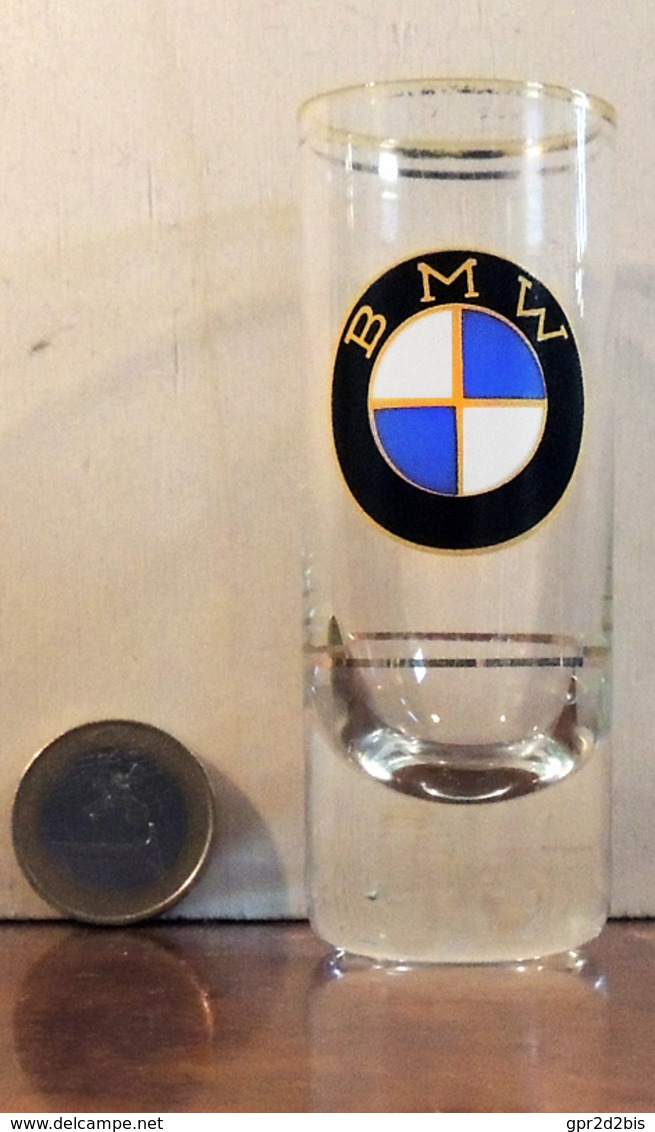 Motos BMW Monogramme Insigne Logo - Ancien Petit Verre à Liqueur (verre à Shot) Sérigraphié Couleur - TBE - Motorfietsen