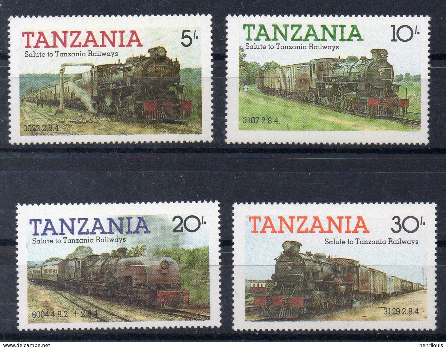 TANZANIE   Timbres Neufs ** De 1985   ( Ref 6388 )   Transport -trains Voir Descriptif - Tanzanie (1964-...)