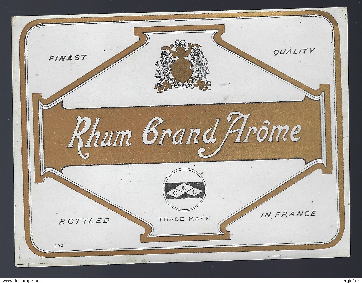Ancienne étiquette  Rhum  Grand Arôme "ccc" - Rhum