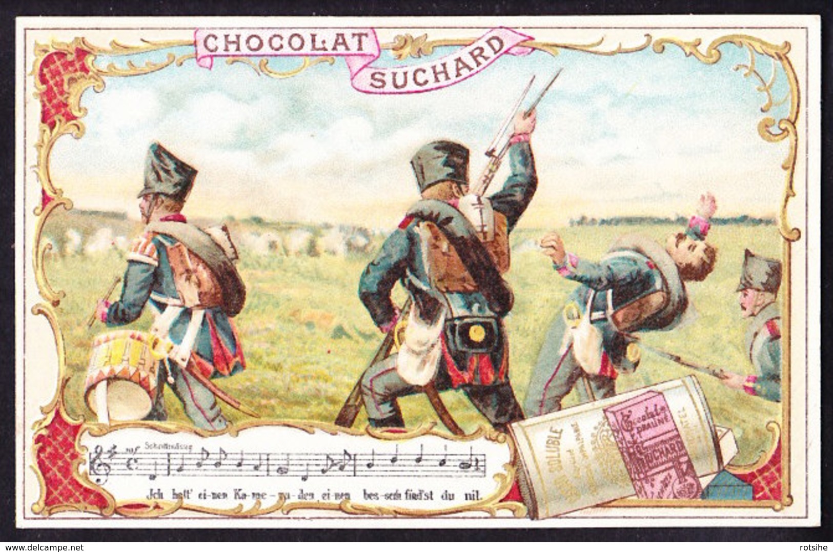 CHROMO Chocolat SUCHARD   +/- 1896  Serie 51    Chansons Populaires     Trade Card - Suchard