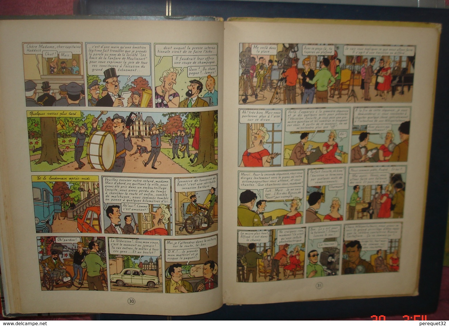 TINTIN.LES BIJOUX DE LA CASTAFIORE.EO Belge,Casterman.4 Eme Plat B 34.Dos Jaune.1963. - Tintin