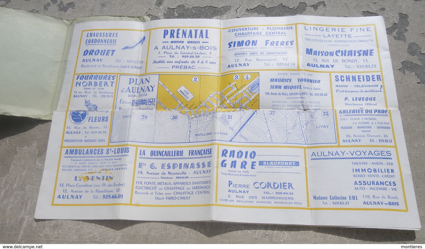 Plan D' Aulnay Sous Bois Rues Avec Petit Historique Indicateur "notre Contrée" Montfermeil - Cartes Géographiques