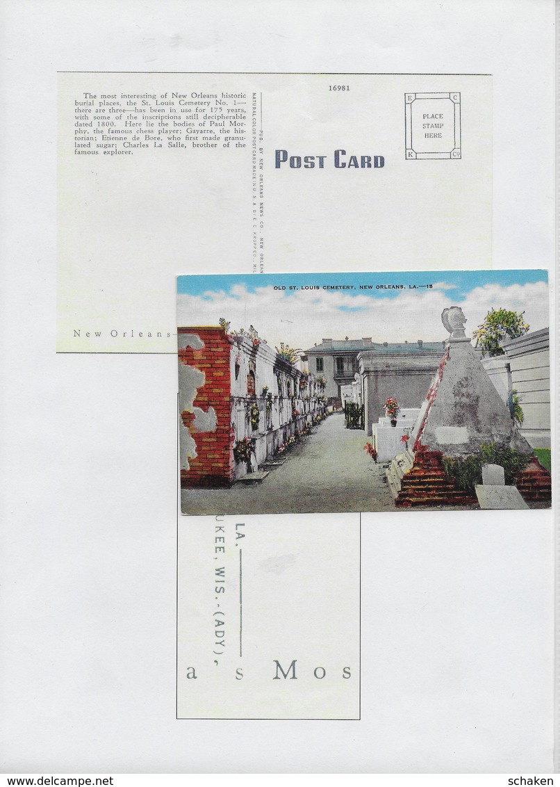 USA; 41 Different Postcards Cemetry And House Paul Morphy; 30x Morphy Text On Backside 11x Without - Cartoline Ricordo