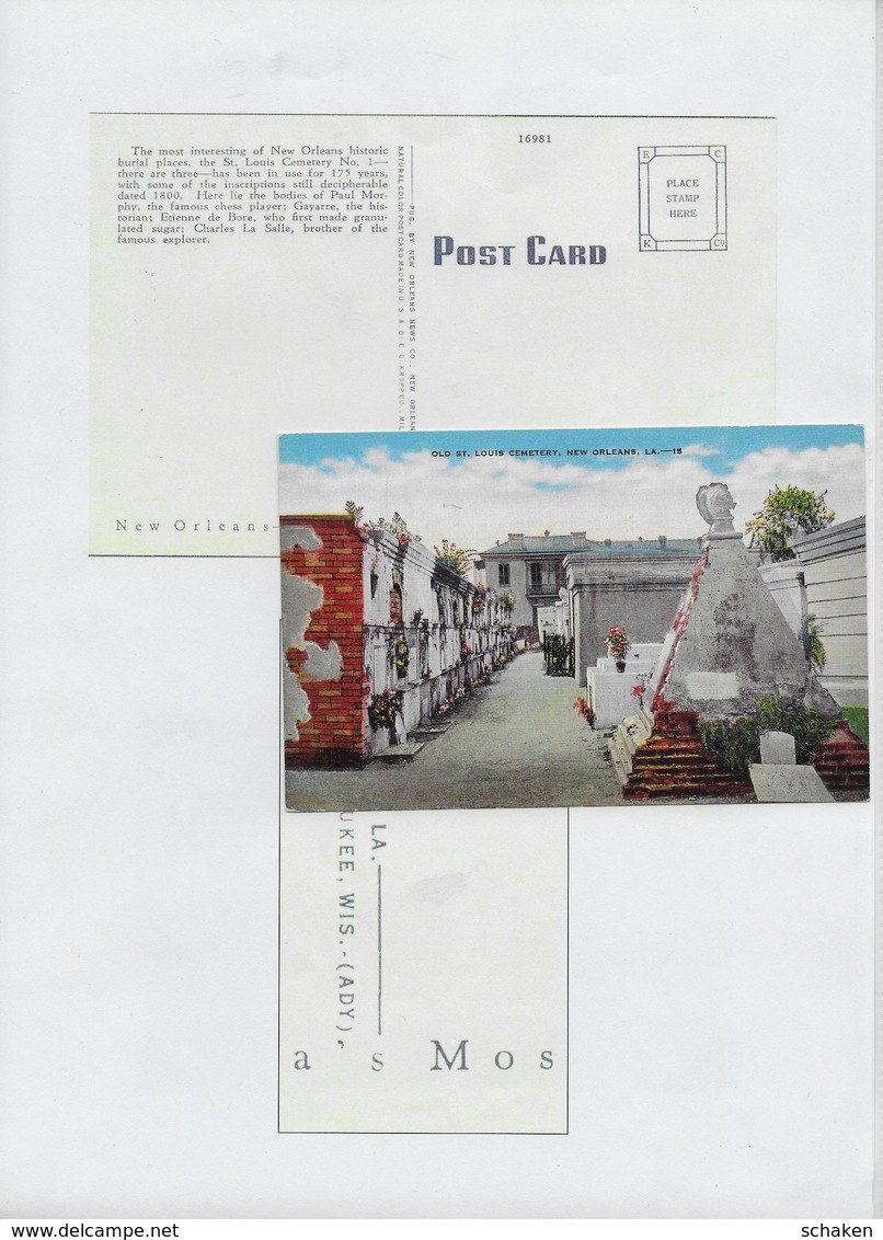 USA; 41 Different Postcards Cemetry And House Paul Morphy; 30x Morphy Text On Backside 11x Without - Cartes Souvenir