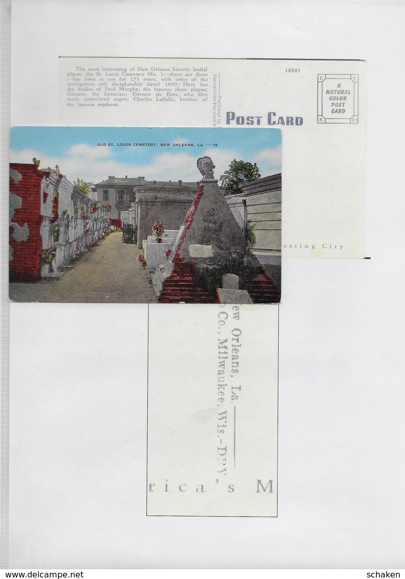 USA; 41 Different Postcards Cemetry And House Paul Morphy; 30x Morphy Text On Backside 11x Without - Cartoline Ricordo