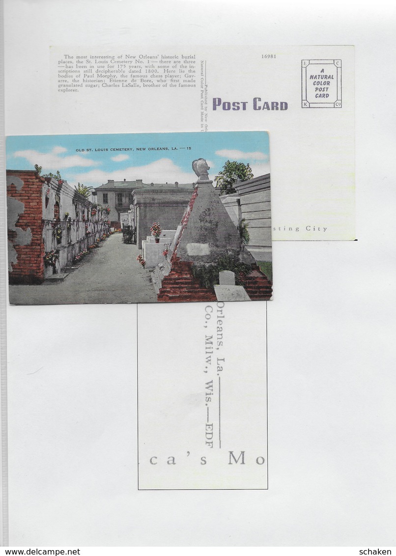 USA; 41 Different Postcards Cemetry And House Paul Morphy; 30x Morphy Text On Backside 11x Without - Cartoline Ricordo