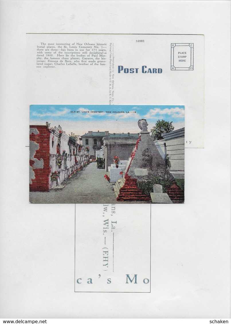 USA; 41 Different Postcards Cemetry And House Paul Morphy; 30x Morphy Text On Backside 11x Without - Cartoline Ricordo