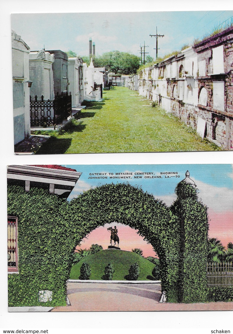 USA; 41 different postcards cemetry and house Paul Morphy; 30x Morphy text on backside 11x without