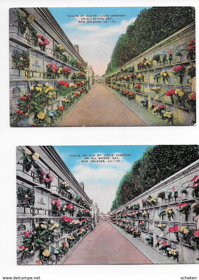 USA; 41 different postcards cemetry and house Paul Morphy; 30x Morphy text on backside 11x without