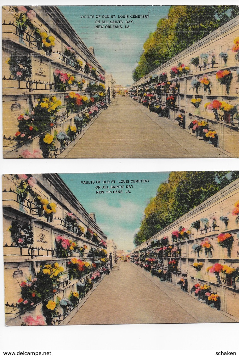 USA; 41 different postcards cemetry and house Paul Morphy; 30x Morphy text on backside 11x without