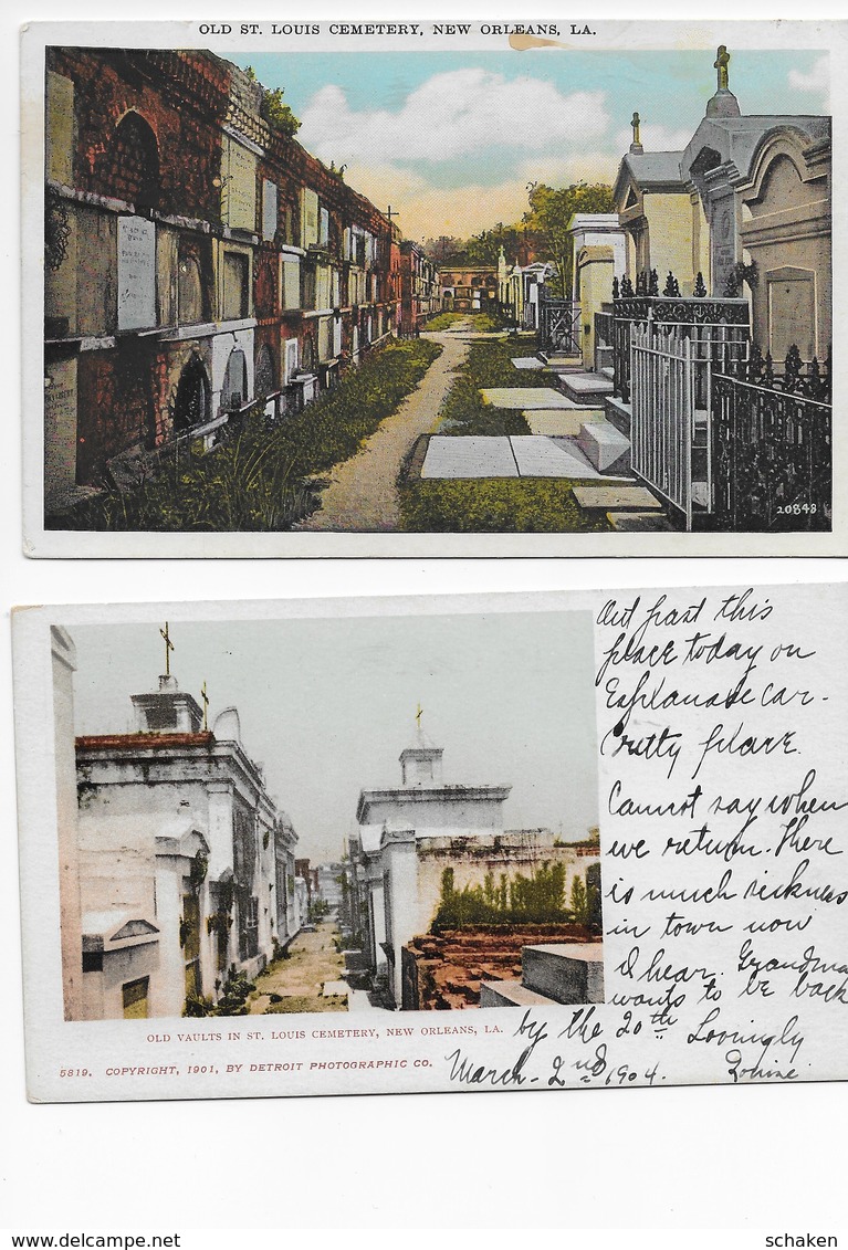 USA; 41 different postcards cemetry and house Paul Morphy; 30x Morphy text on backside 11x without