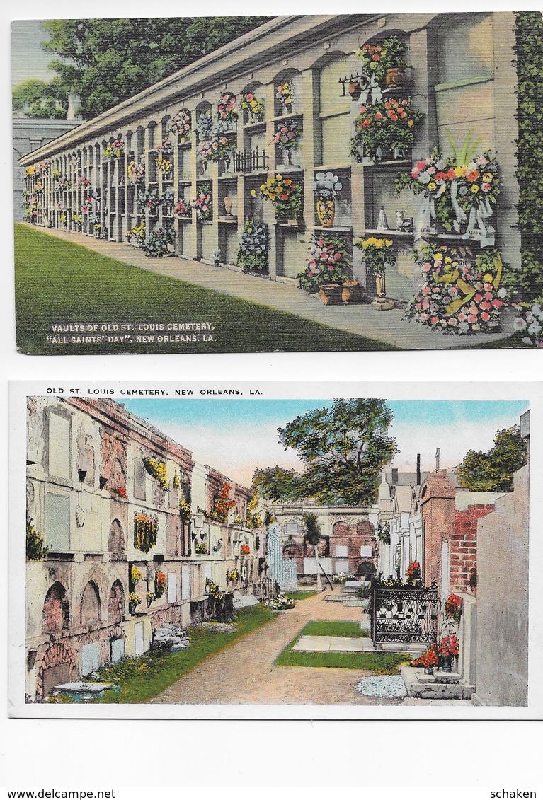 USA; 41 different postcards cemetry and house Paul Morphy; 30x Morphy text on backside 11x without