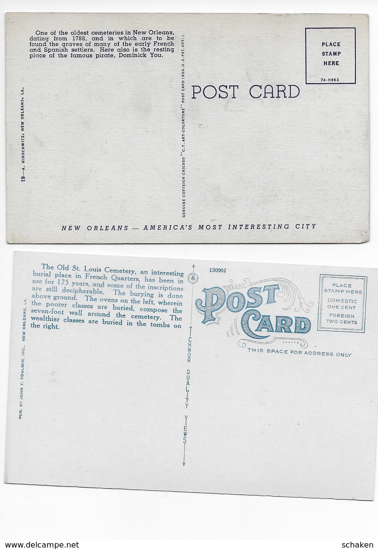 USA; 41 different postcards cemetry and house Paul Morphy; 30x Morphy text on backside 11x without