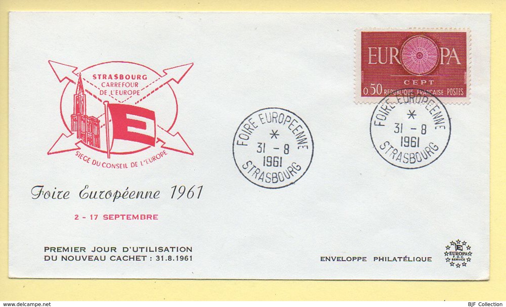 FDC N° 1267 – EUROPA – Foire Européenne 1961 - 67 Strasbourg 31/08/1961 - 1960-1969