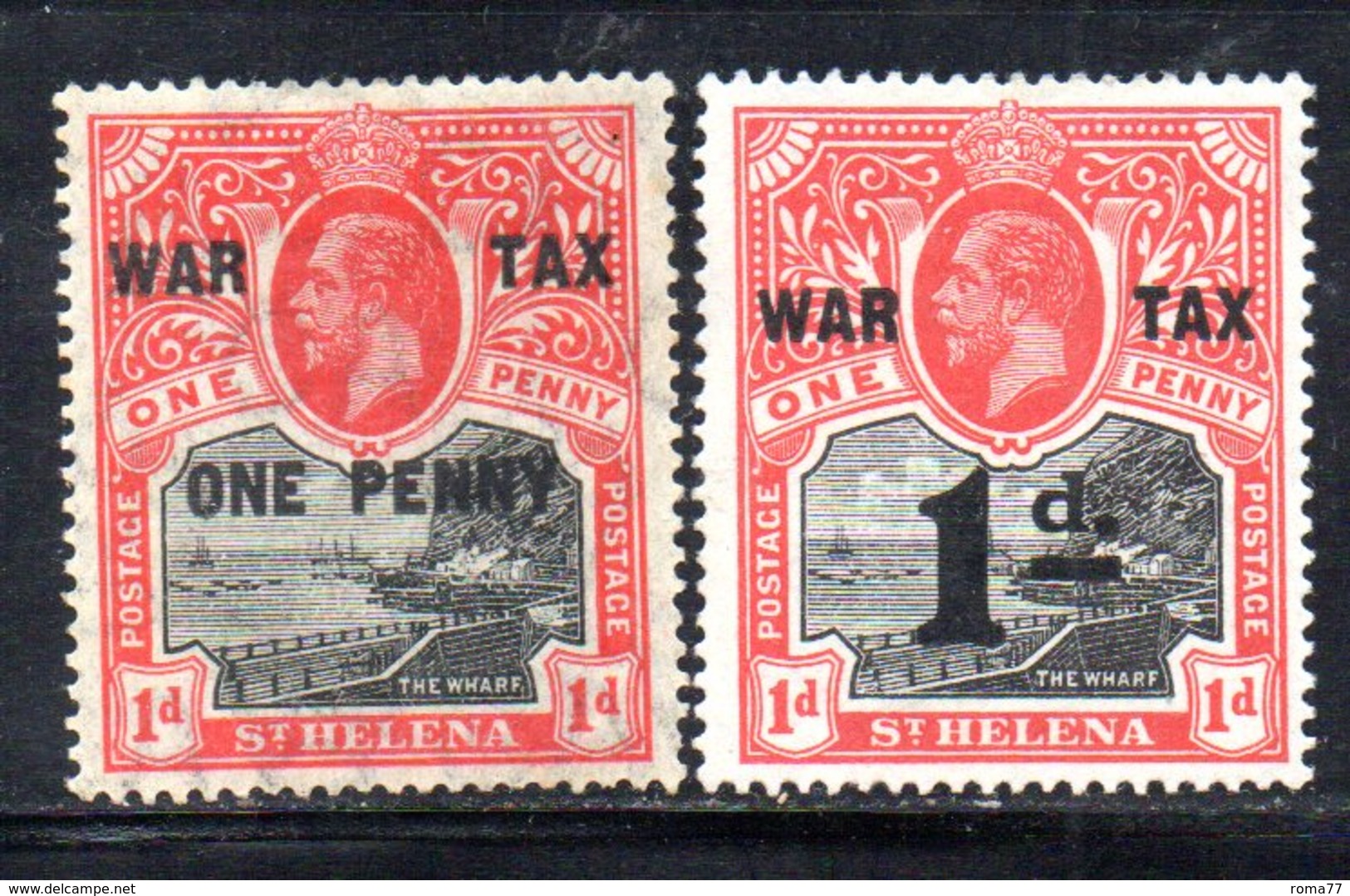 APR548 - ST. HELENA 1916 ,  Yvert N. 53/54  Linguellati  *  (2380A).  War Tax - Isola Di Sant'Elena