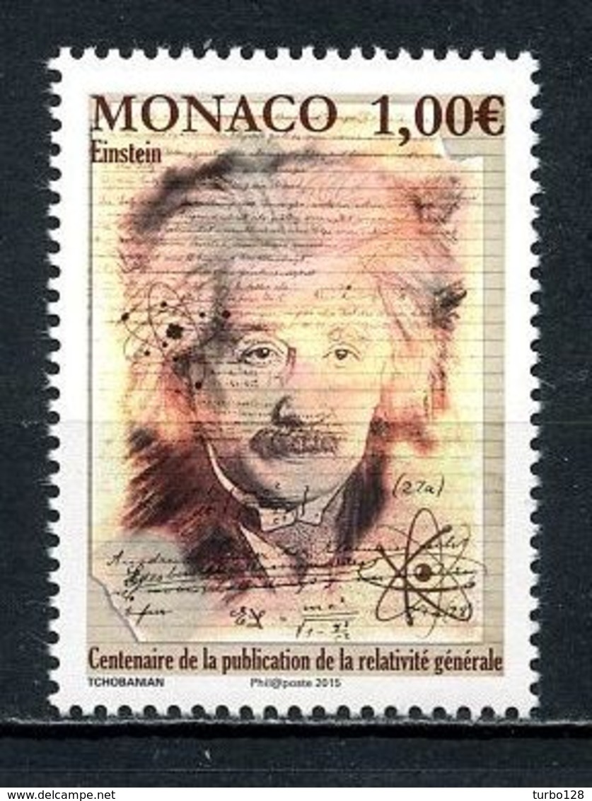 MONACO 2015 N° 3004 ** Neuf MNH Superbe Albert Einstein Travaux Relativité Générale Calligraphie Portrait - Neufs