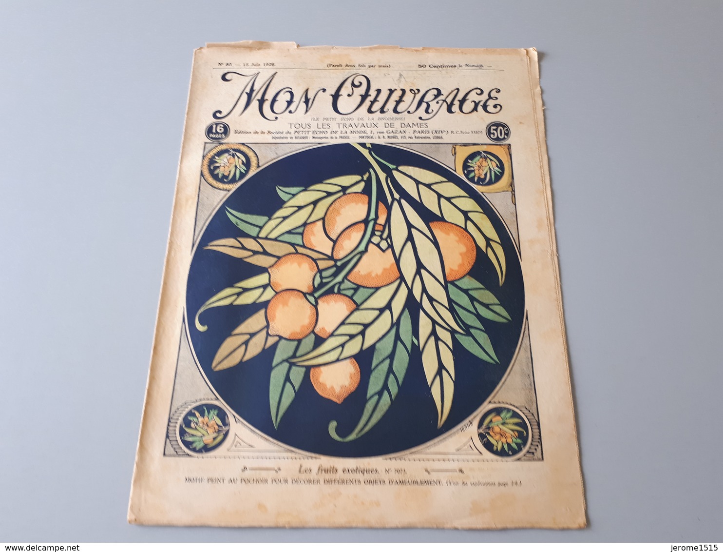 Revue Ancienne Broderie Mon Ouvrage 1926 N° 80  & - Magazines & Catalogues