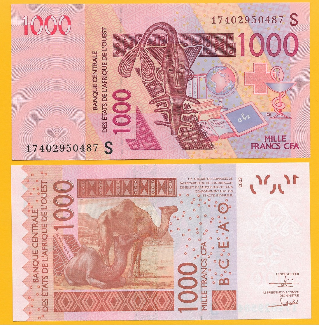 West African States 1000 Francs Guinea-Bissau (S) P-915S 2017 UNC Banknote - Stati Dell'Africa Occidentale