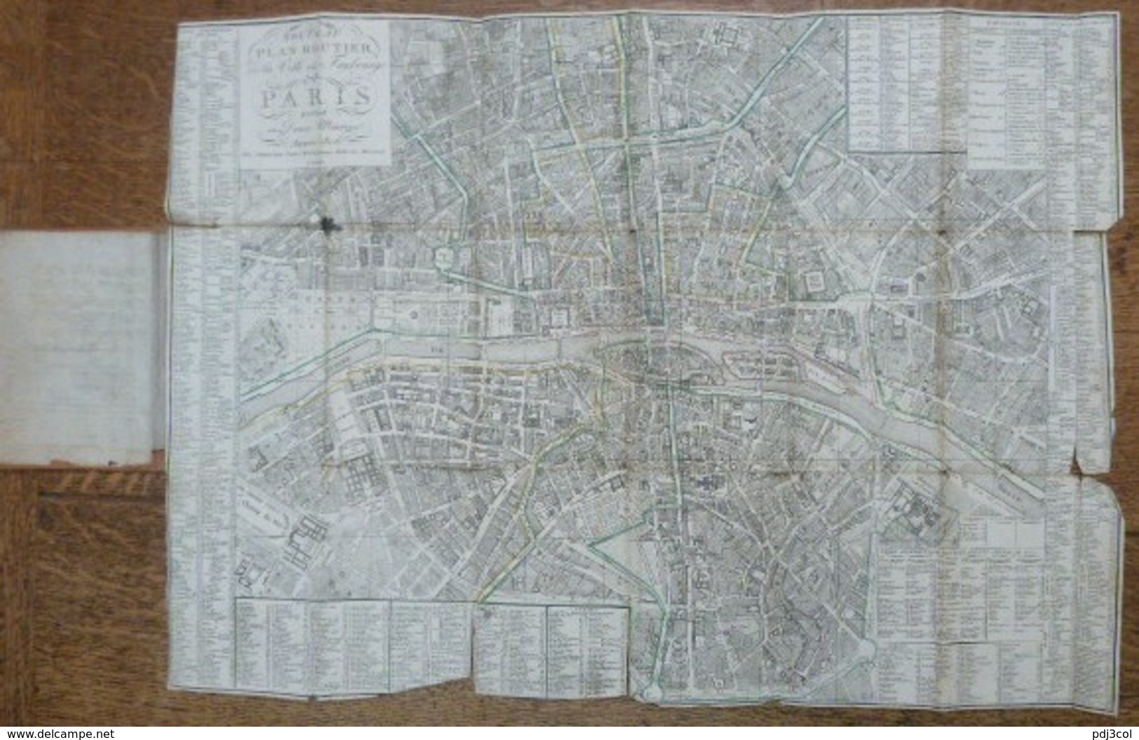 NOUVEAU PLAN ROUTIER DE LA VILLE ET FAULXBOURGS DE PARIS DIVISE EN DOUZE MAIRIE,  Année 1806 - Cartes Topographiques