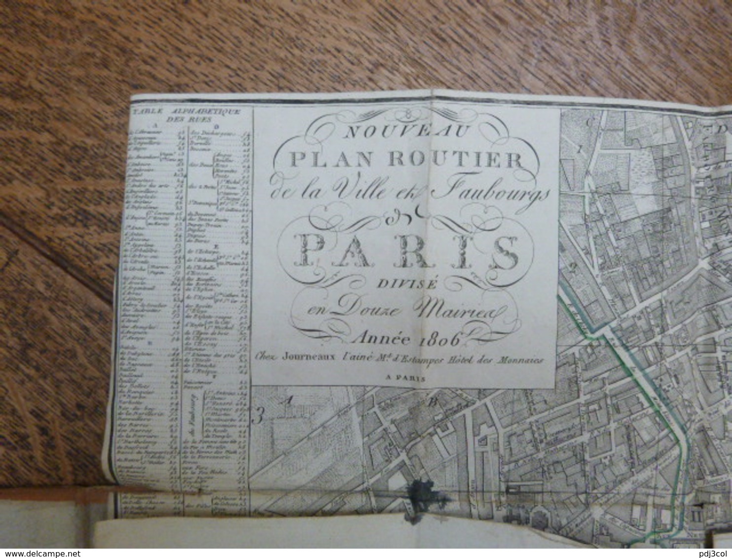 NOUVEAU PLAN ROUTIER DE LA VILLE ET FAULXBOURGS DE PARIS DIVISE EN DOUZE MAIRIE,  Année 1806 - Cartes Topographiques