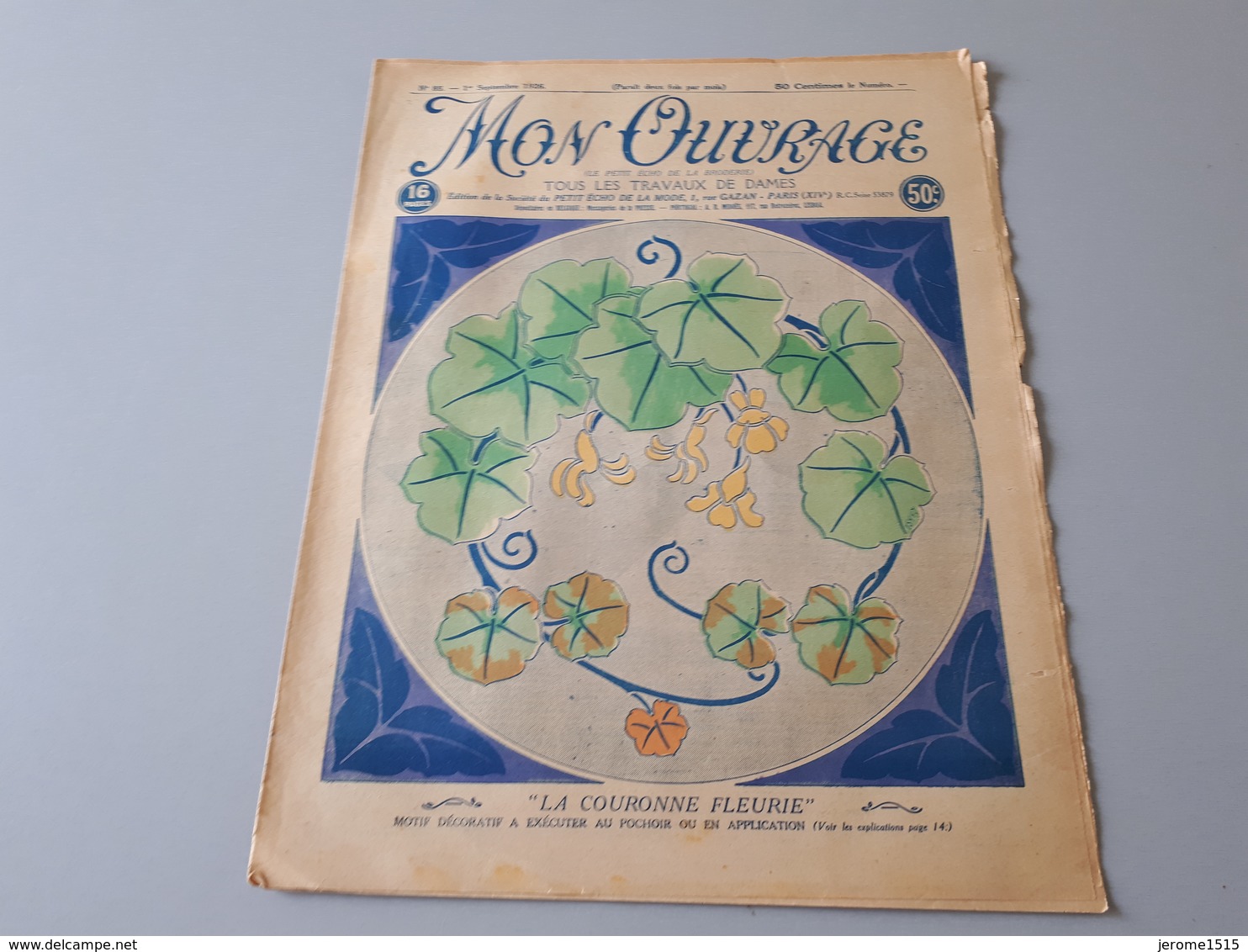 Revue Ancienne Broderie Mon Ouvrage 1926 N° 85  & - Magazines & Catalogues