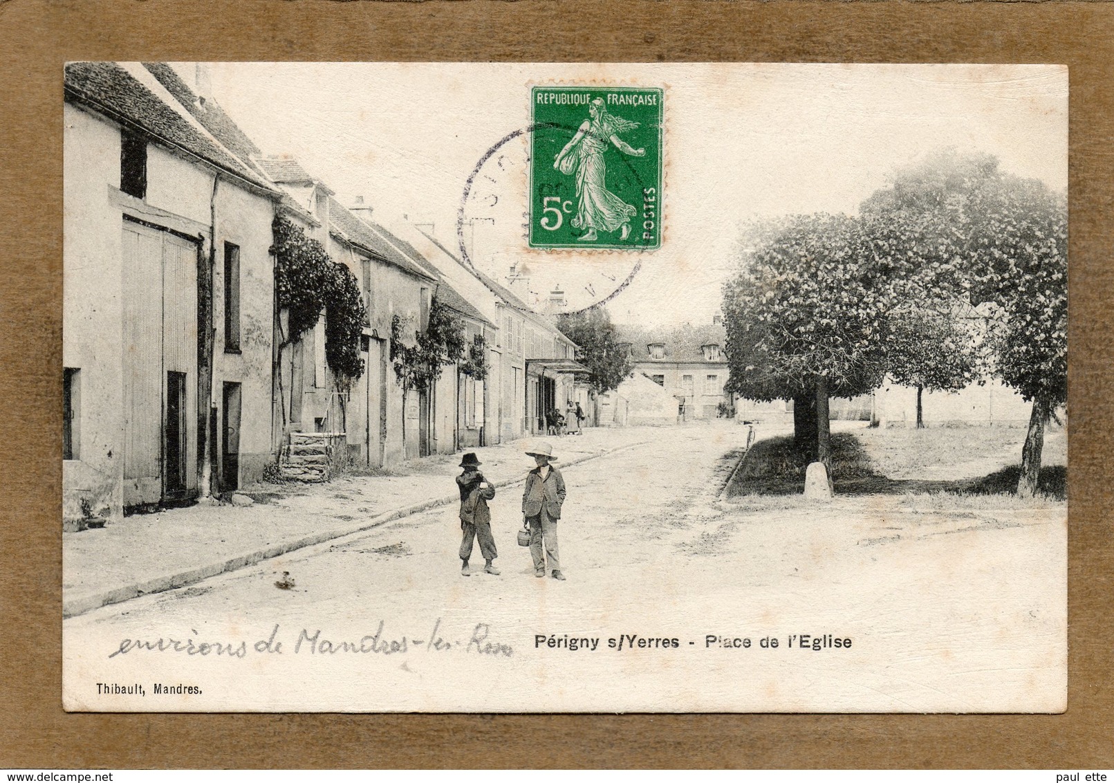 CPA - PERIGIGNY-sur-YERRES (94) - Aspect De La Place De L'Eglise En 1908 - Perigny