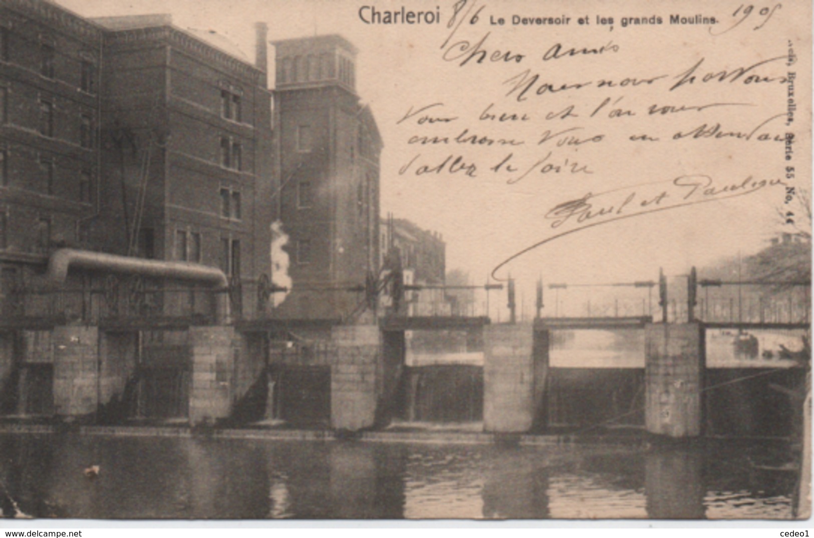 CHARLEROI  LE DEVERSOIR ET LES GRANDS MOULINS - Charleroi