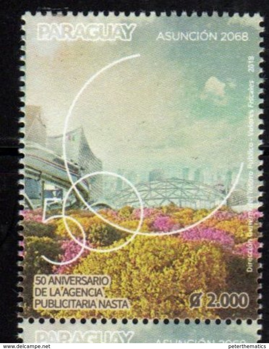 PARAGUAY, 2018, MNH,  NASTA ADVERTISING AGENCY, TRAINS, 1v - Andere & Zonder Classificatie