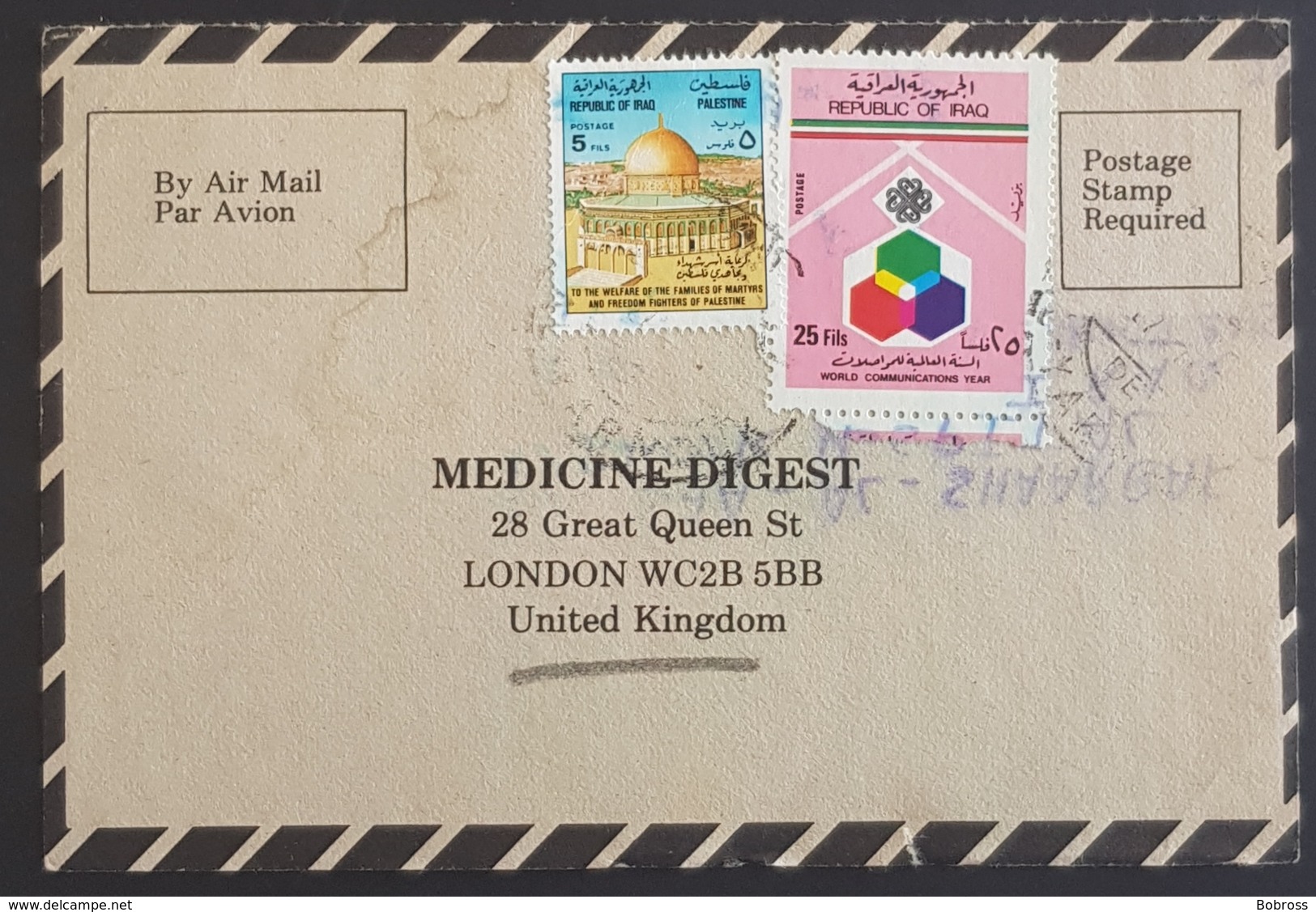 1984, IRAQ, Medicine Digest, Carte Response, Baghdad - London - Iraq