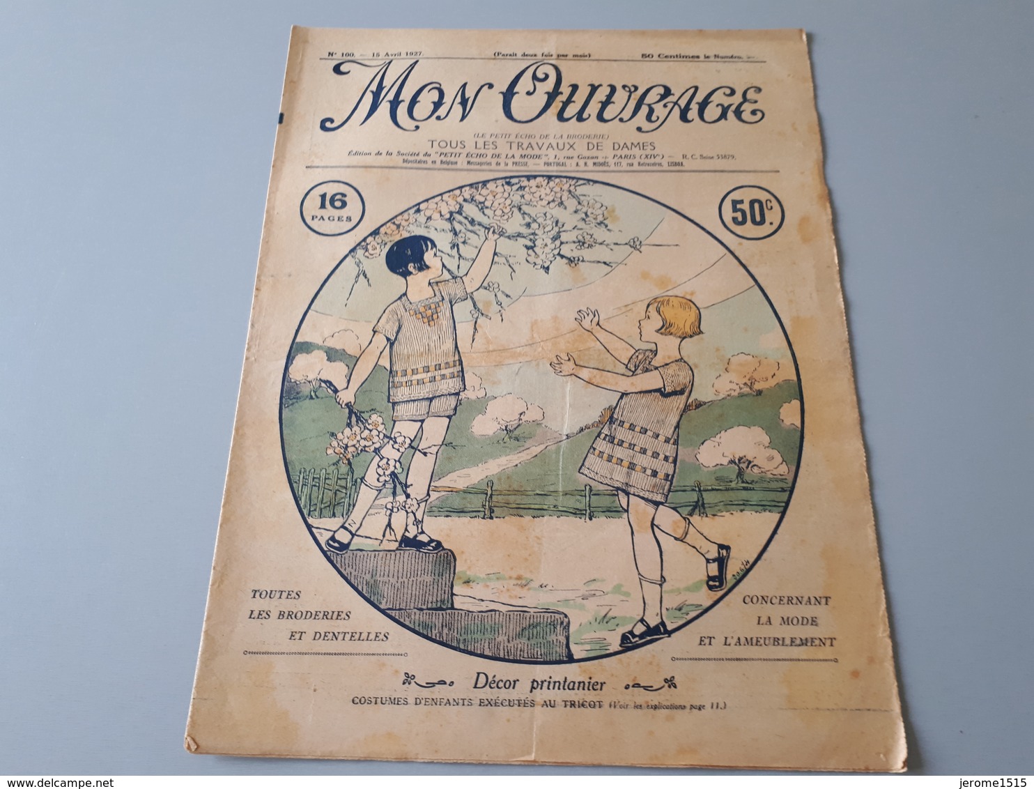 Revue Ancienne Broderie Mon Ouvrage 1927 N° 100  & - Revistas & Catálogos