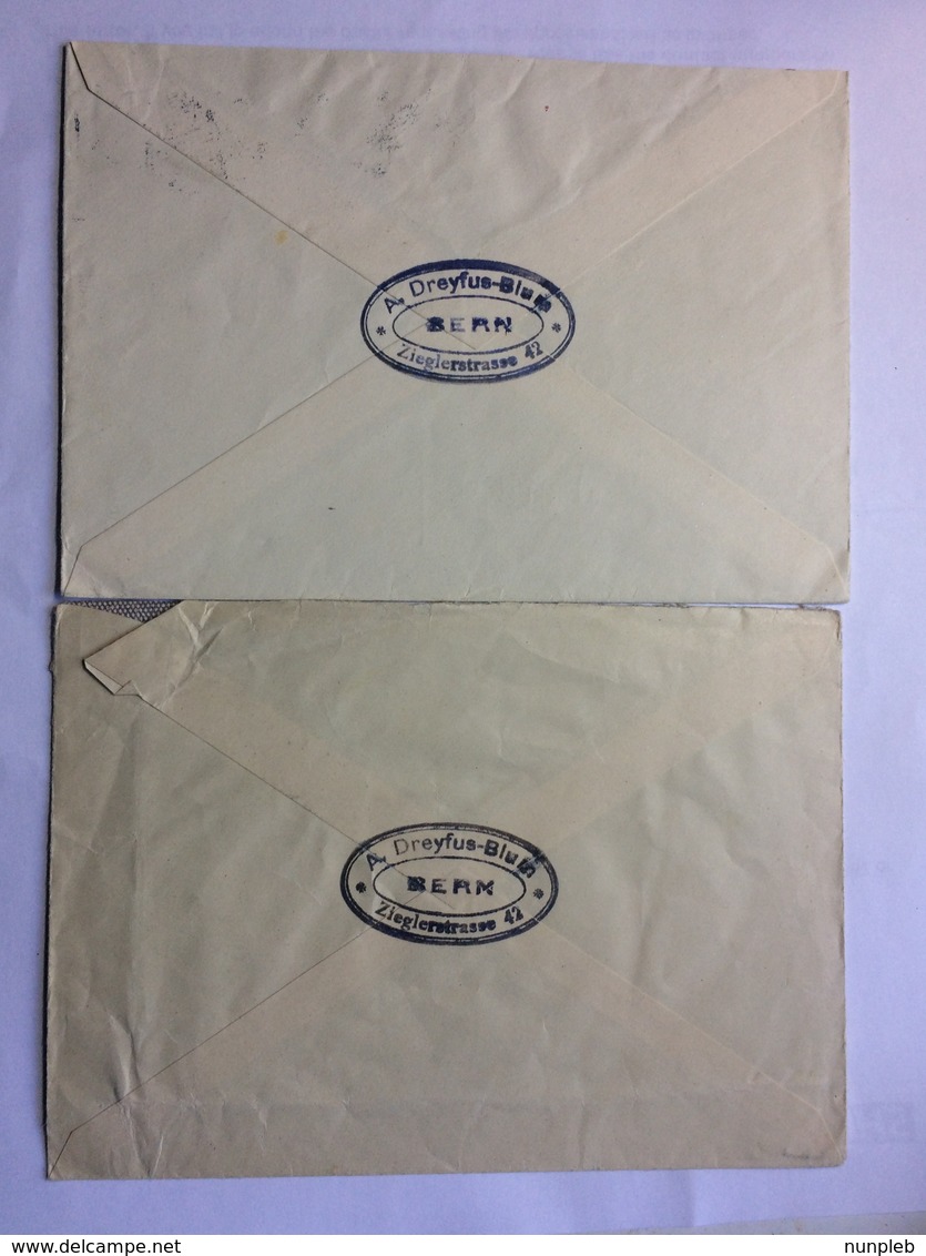 SWITZERLAND 1951 X 2 Covers Bern To Burgdorf Tied With National Fete Stamps - Covers & Documents