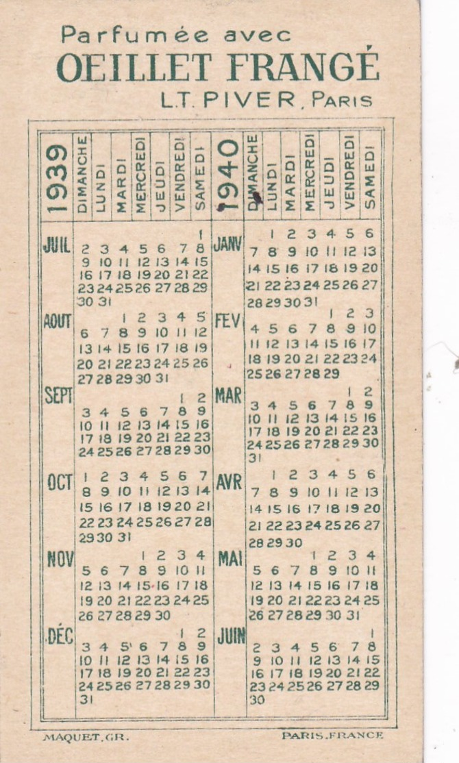 PETIT LOT DE CALENDRIER SYMPA ,à voir et étudier