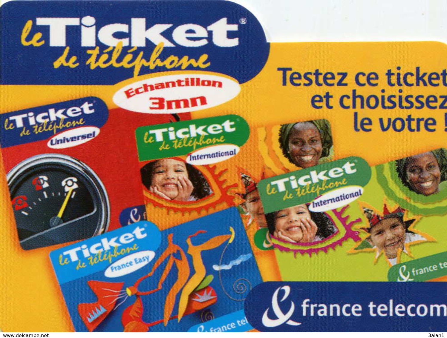 TICKET Téléphone  =  Testez Ce Ticket  30/11/2001 - Tickets FT