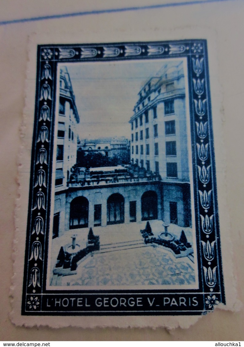 PARIS 1928 CONFERENCE ROOM  OF THE EXPORTS-HOTEL GEORGES V PARIS Timbre Touché Dentelure Vignette Erinnophilie -Neuf * - Tourism (Labels)