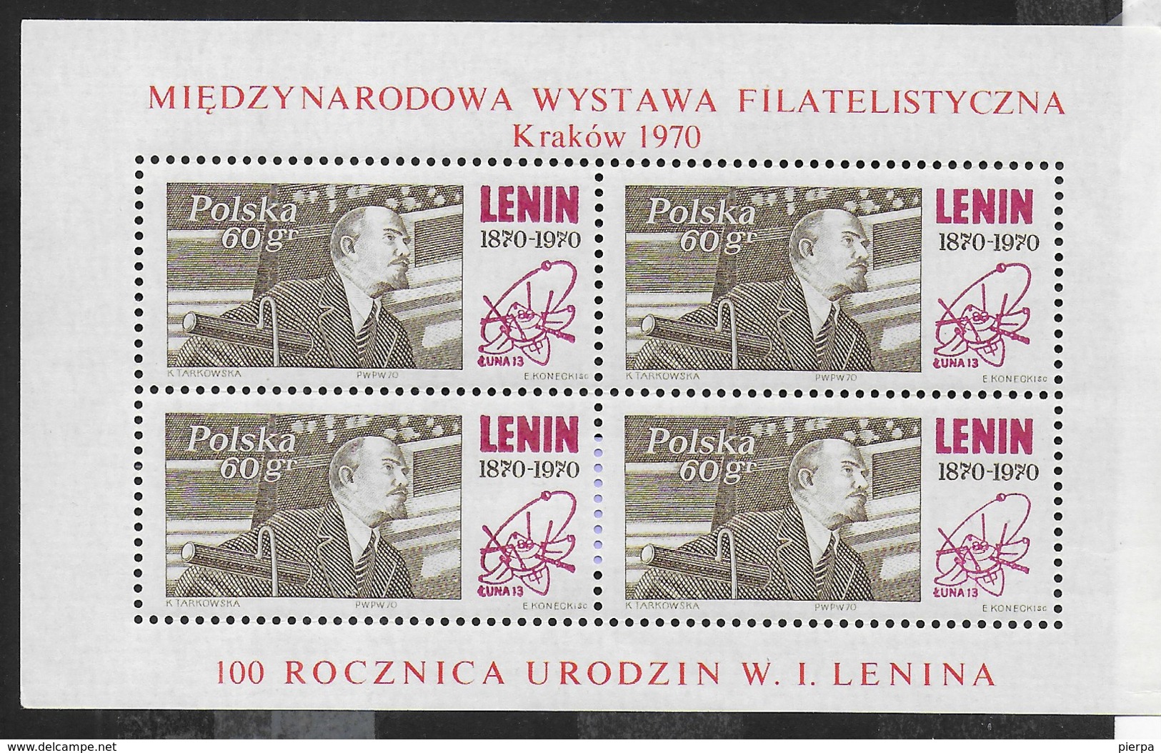 POLONIA - ESPOSIZIONE DI LENIN A CRACOVIA 1970  - FOGLIETTO NUOVO** (YVERT BF 50 - MICHEL BL 42) - Blocchi E Foglietti