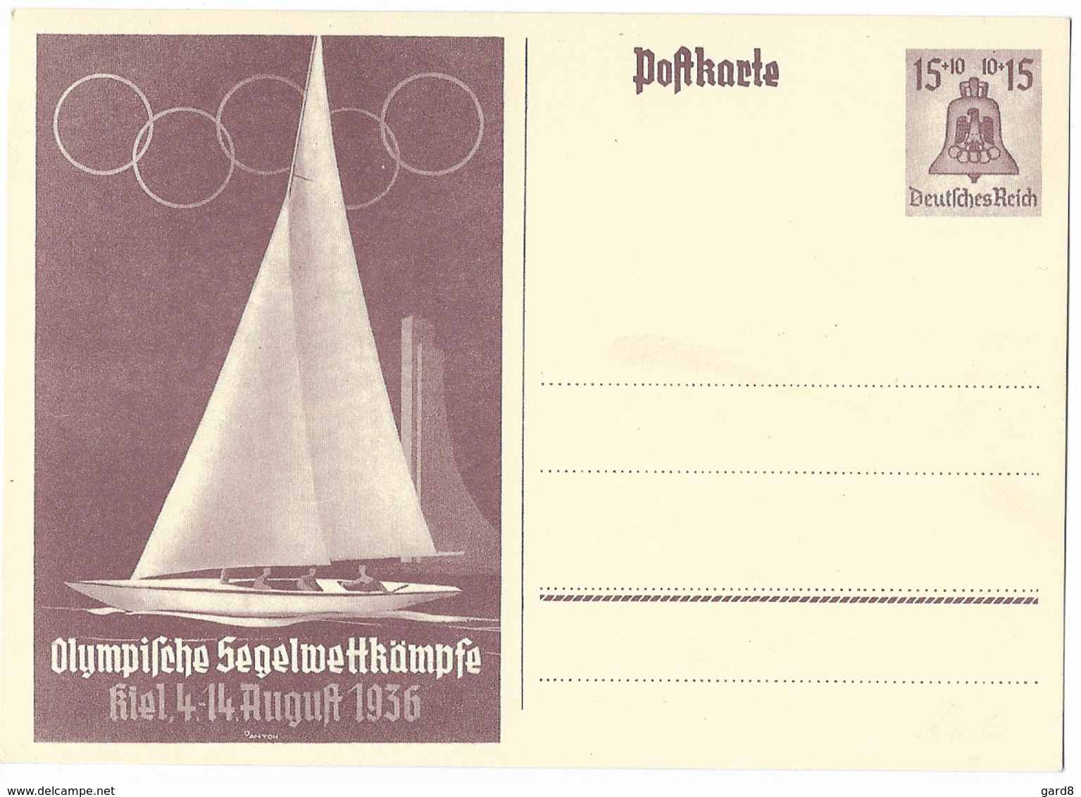 Olympia  1936  - Entier Postal - Jeux Olympiques