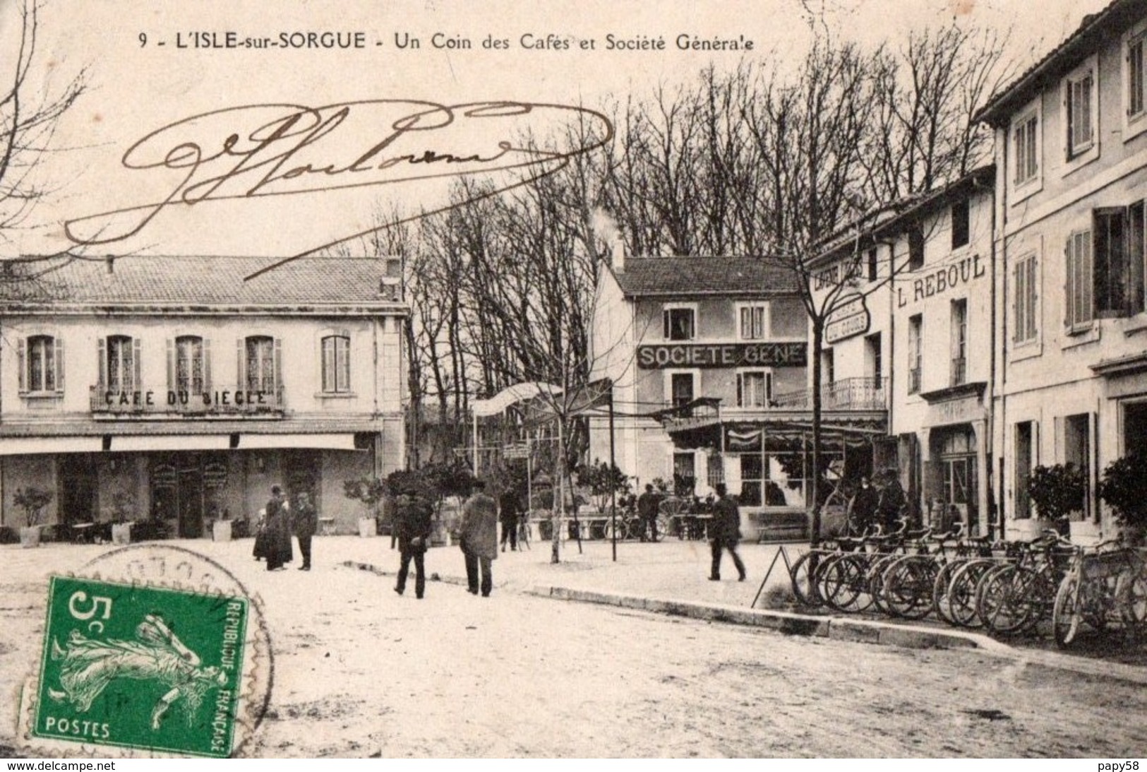 [84] Vaucluse > L'Isle Sur Sorgue Un Coin Des Cafés Et Societe Generale - L'Isle Sur Sorgue