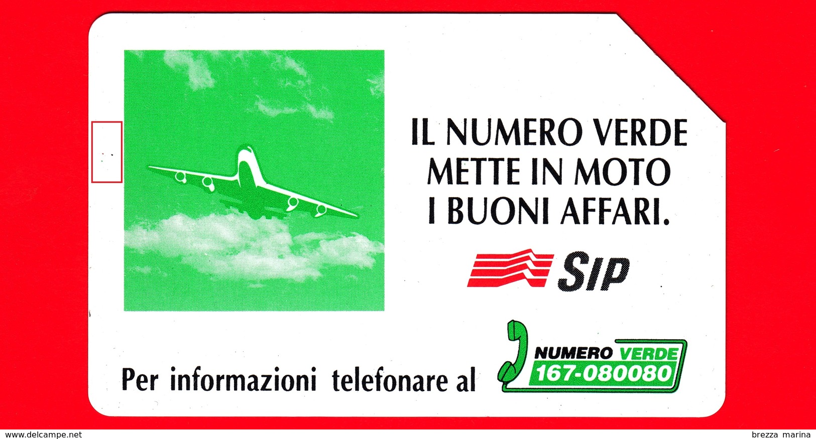 ITALIA - Scheda Telefonica - Usata - SIP - Numero Verde - Aereo - Golden 346 - Variante - Pubbliche Ordinarie