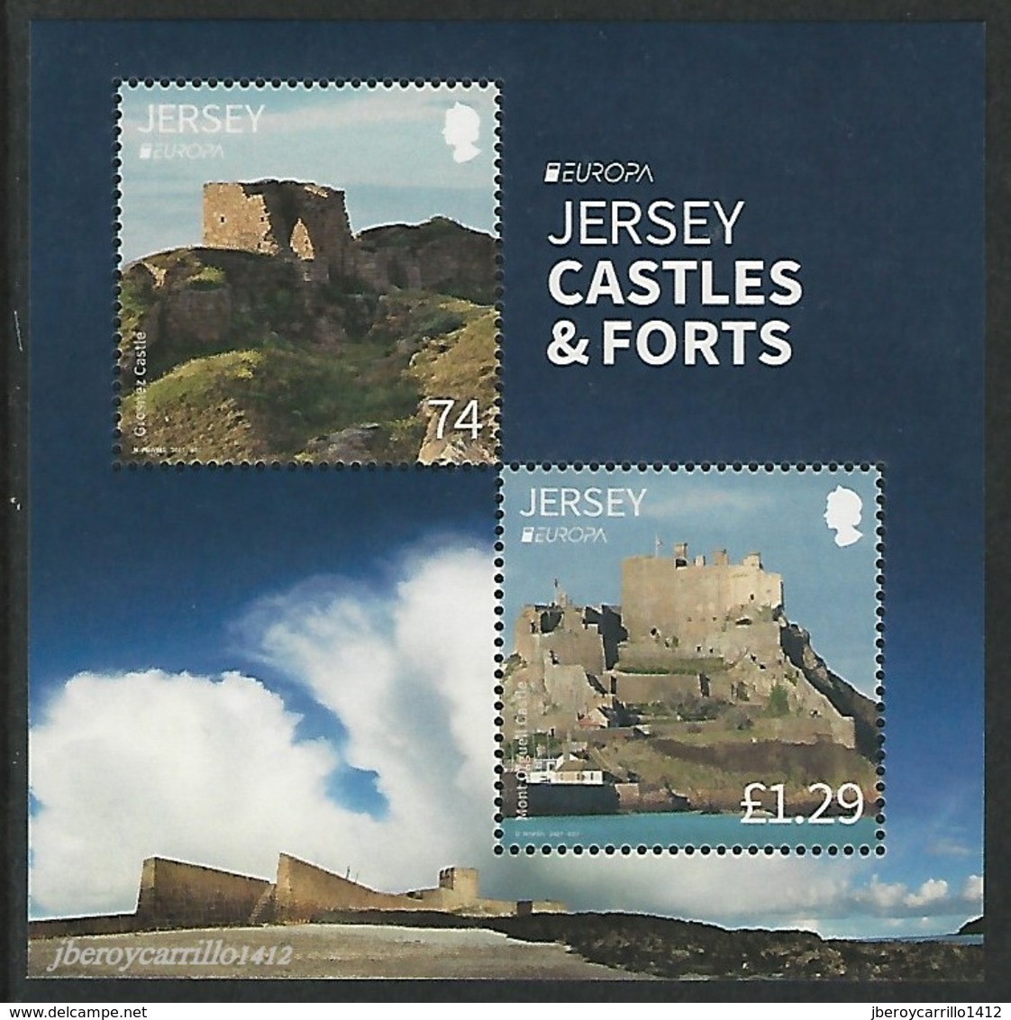 JERSEY - EUROPA-CEPT 2017.-TEMA:"CASTILLOS - CASTLES - CHATEAUX  - SCHLÖSSER".- BLOCK - 2017