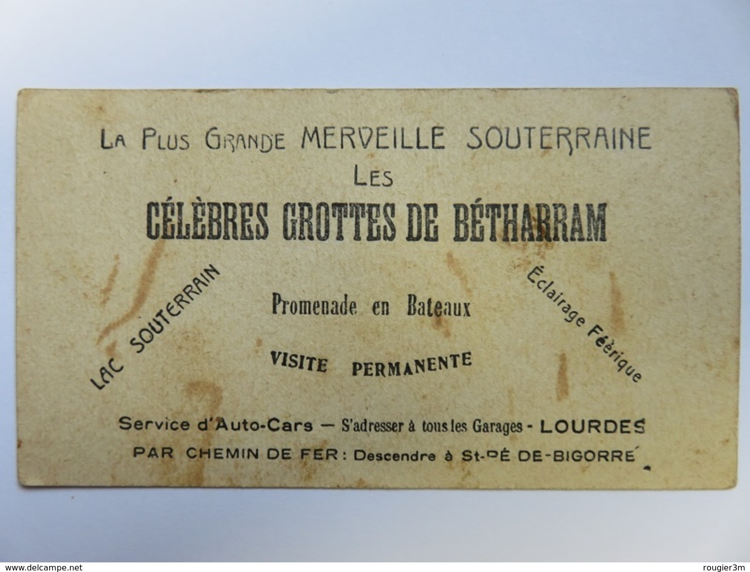 281 - Carte Photo Publicitaire - Grotte De Bétharram - St Pé De Bigorre - Visitenkarten