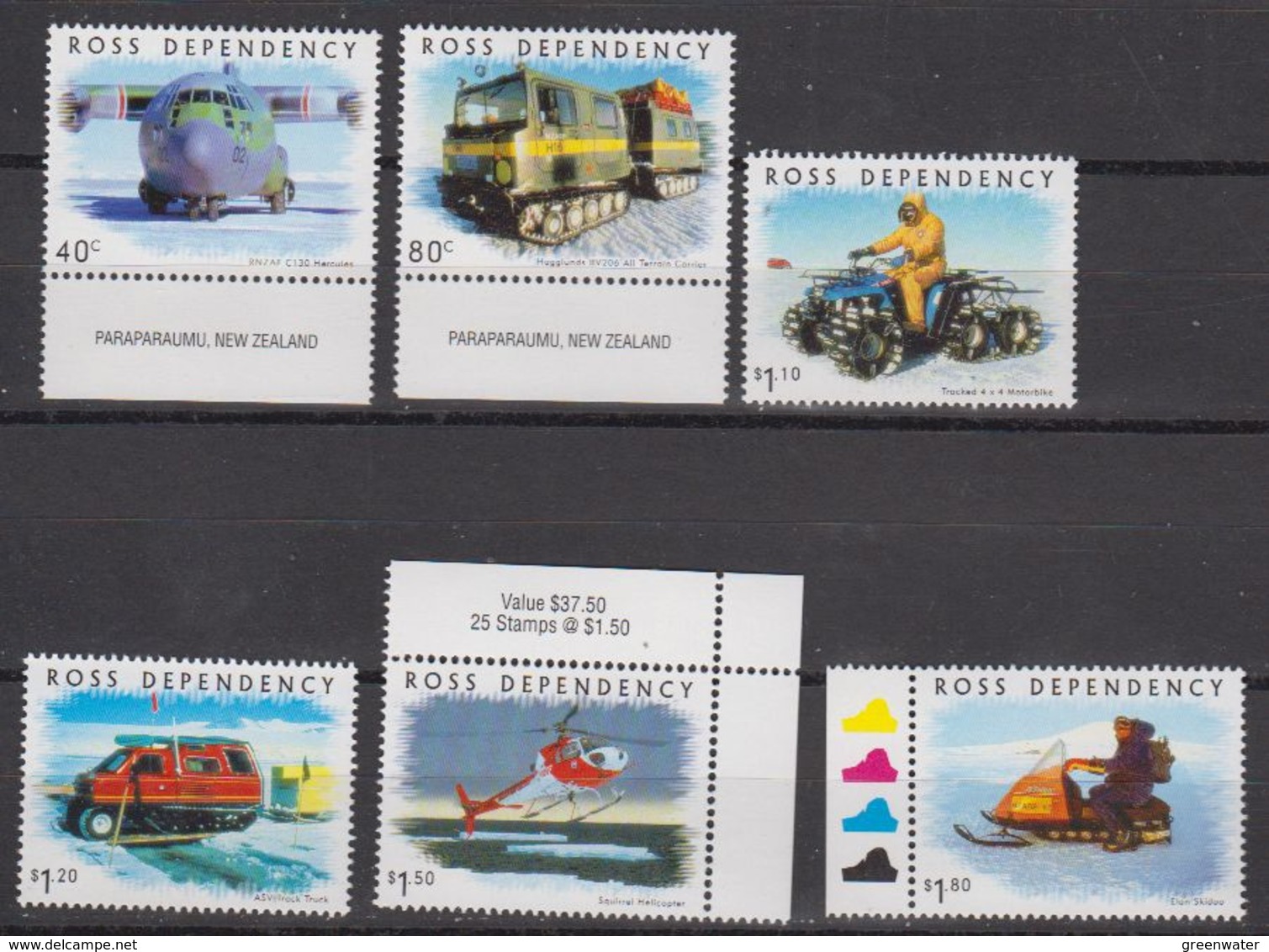 Ross Dependency 2000 Transport On The Ice 6v ** Mnh (42421D) - Nuovi