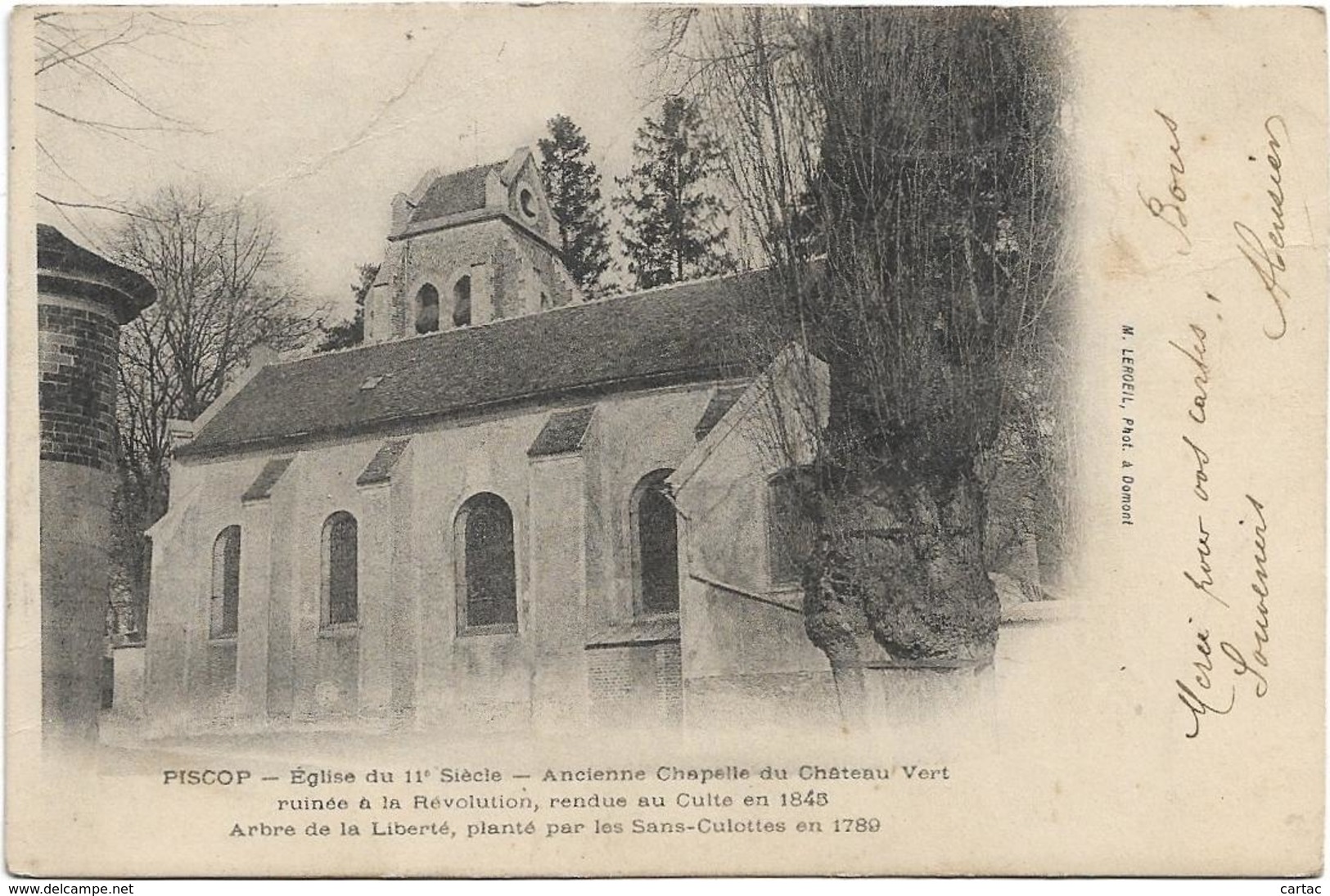 D95 - PISCOP - EGLISE DU 11e  SIECLE - ANCIENNE CHAPELLE DU CHÂTEAU VERT RUINEE A LA REVOLUTION RENDUE AU CULTE EN 1848 - Pontcelles