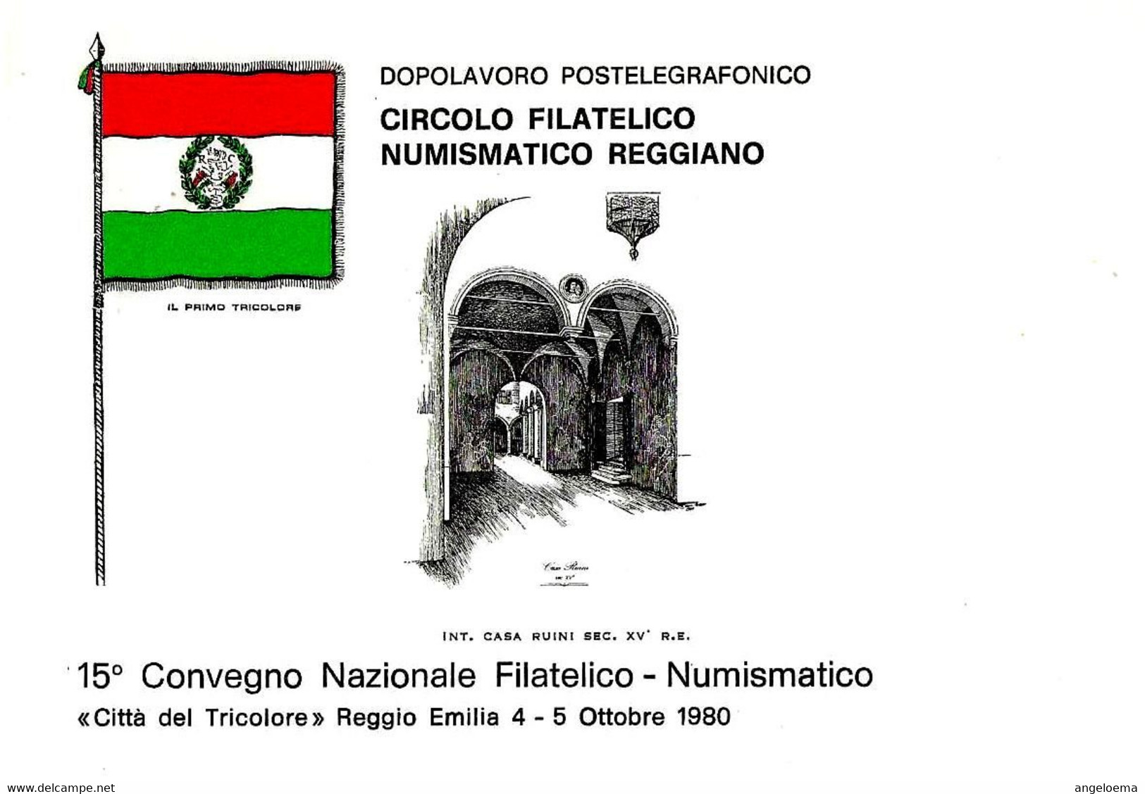 ITALIA ITALY - 1980 REGGIO EMILIA 15° Convegno Fil. Num. Città Del Tricolore (Teatro Municipale) Su Cartolina Spec.- 286 - Altri & Non Classificati