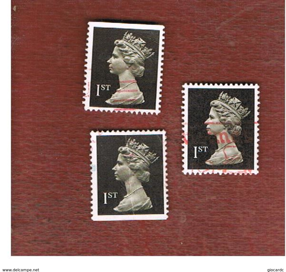 GRAN BRETAGNA (GREAT BRITAIN) - SG 1447   -  1989 QUEEN ELIZABETH II  1ST BLACK  (3  DIFFERENT PERFORATIONS)  - USED - Usati